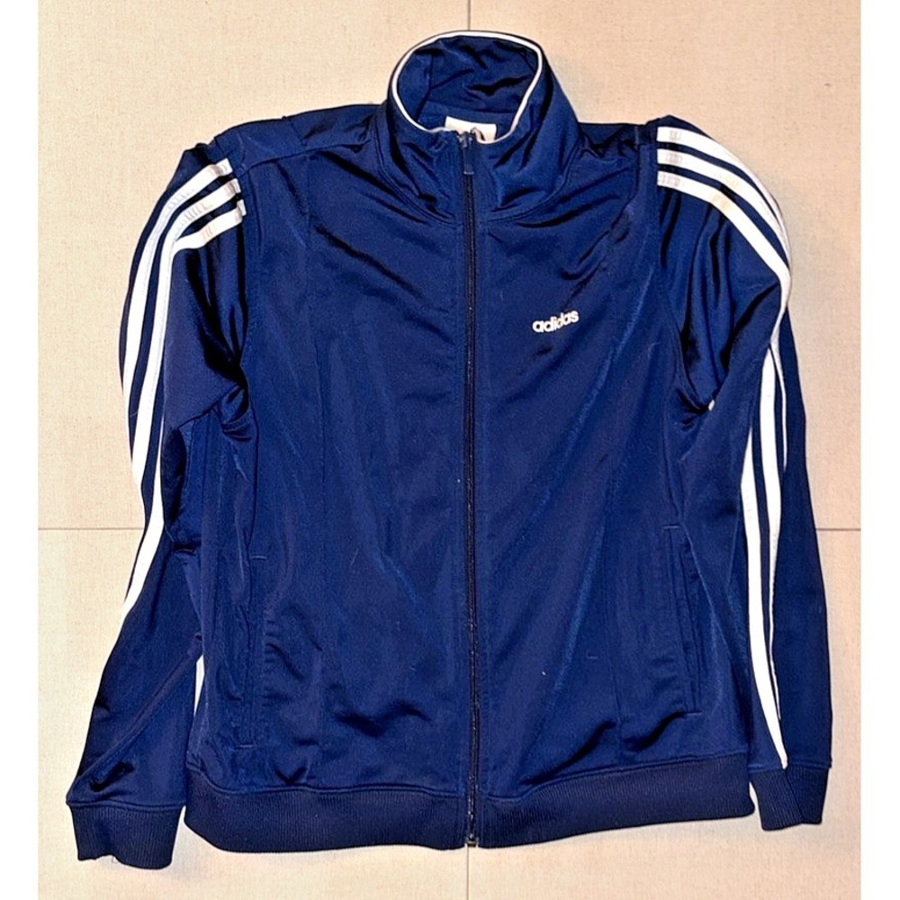 Adidas Women's Zippered Training Jacket, Blue, Size Large